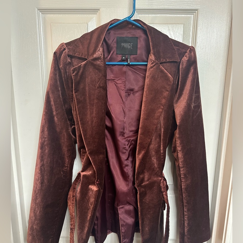 PAIGE Women's Velvet Blazer - Deep Mauvish Brown
